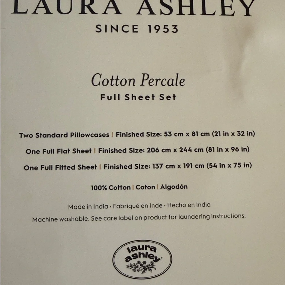 Laura Ashley Christmas Holiday Red Bow Ribbons Sheet Set - Full